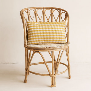 Fauteuil en rotin tressé avec coussin curcuma KATAVI