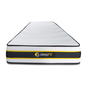 Ensemble - Matelas Hybride 22cm d'épaisseur - 3 zones de confort - Confort ferme - Sommier tapissier en kit - 1 place