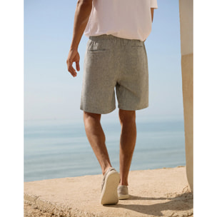 Bermuda Lino Azul - Damiano