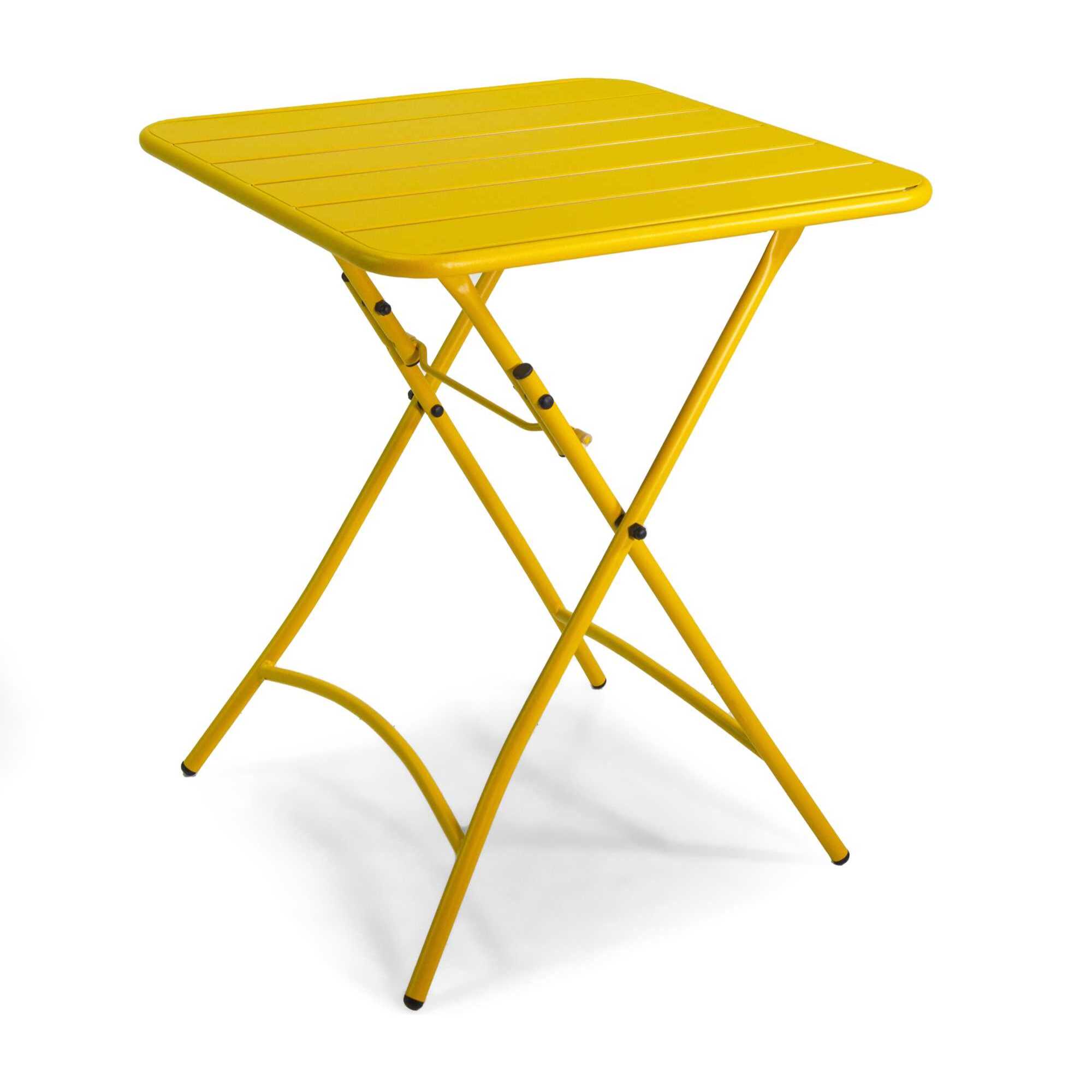 Tavolo Rovigo Vacchetti in metallo pieghevole giallo cm60x60h72