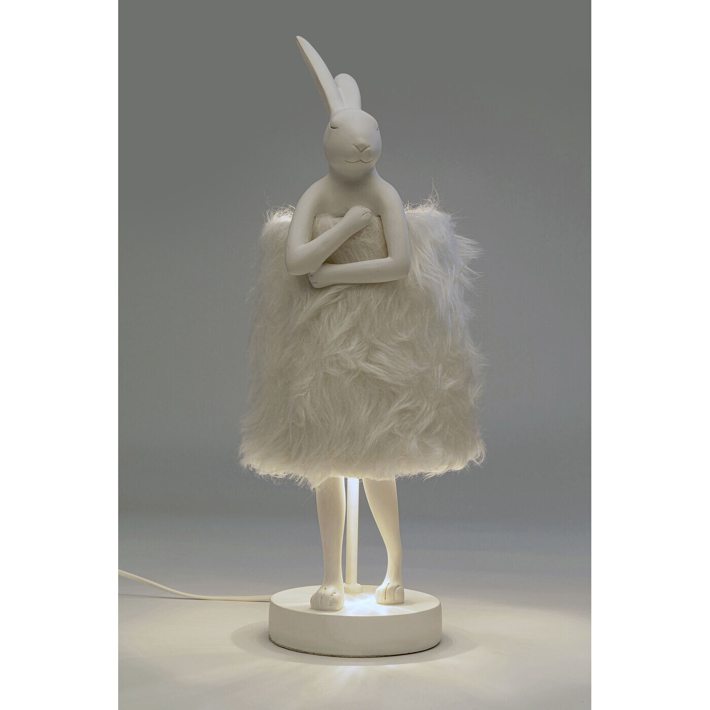 Lampe Animal lapin Fluff blanc 50cm Kare Design