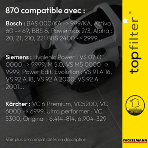 Lot de 8 sacs aspirateur Bosch et Siemens TopFilter