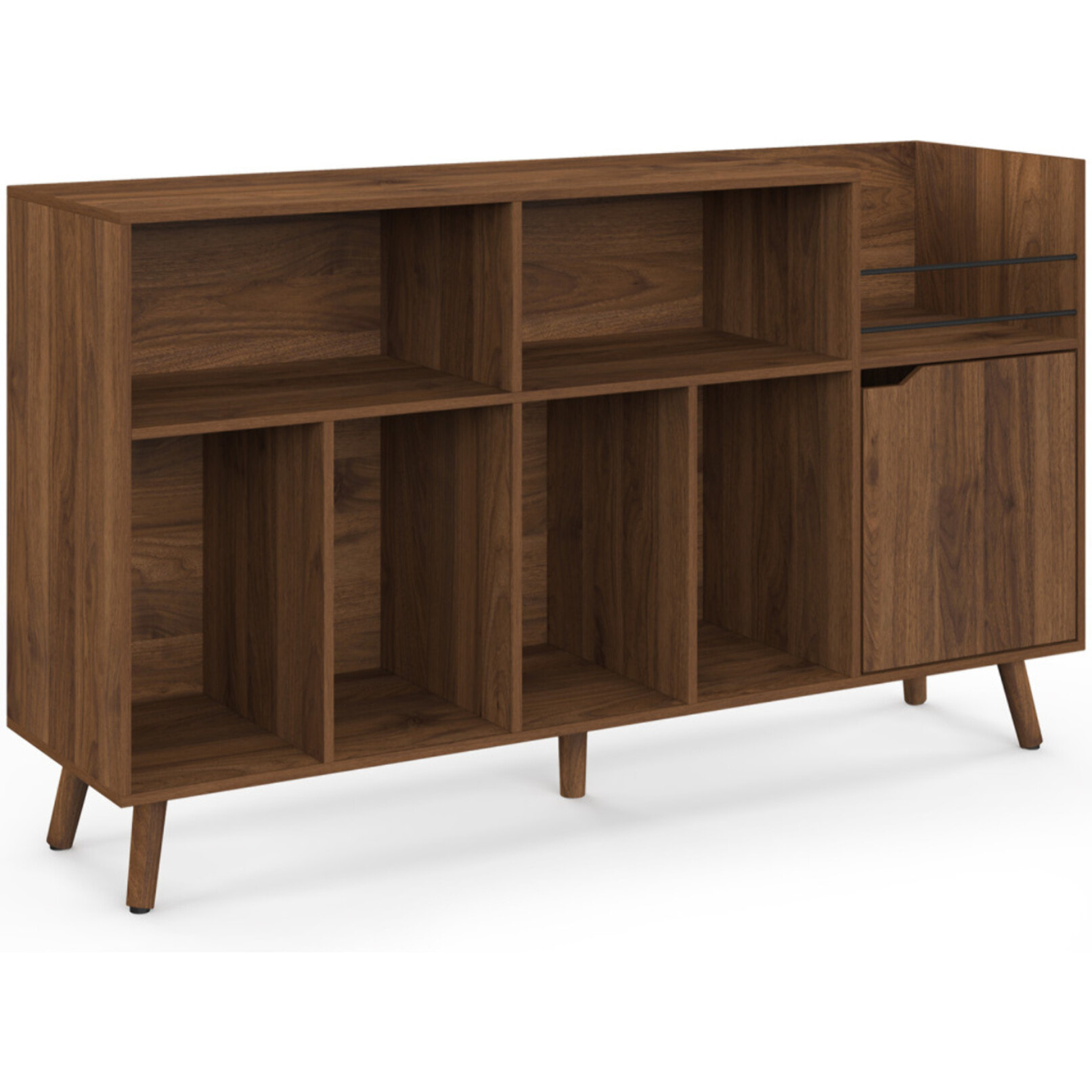Meuble vinyles Sanza effet noyer 130cm