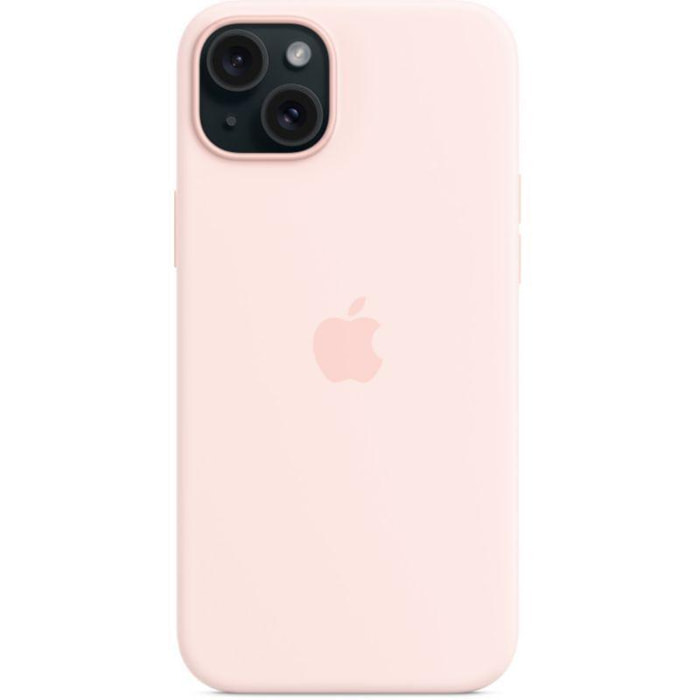 Coque APPLE iPhone 15 Plus MagSafe silic Rose pale