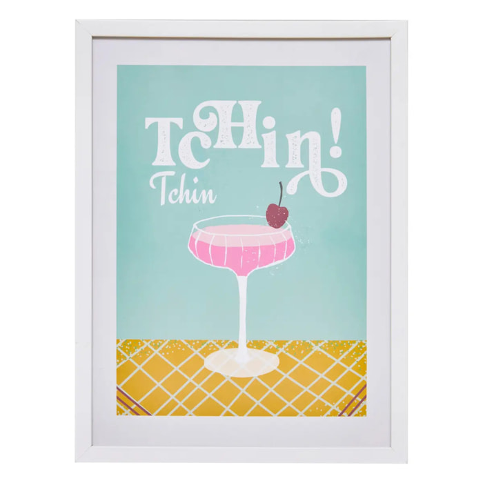 Affiche encadrée Cheri bleu clair 30x40cm