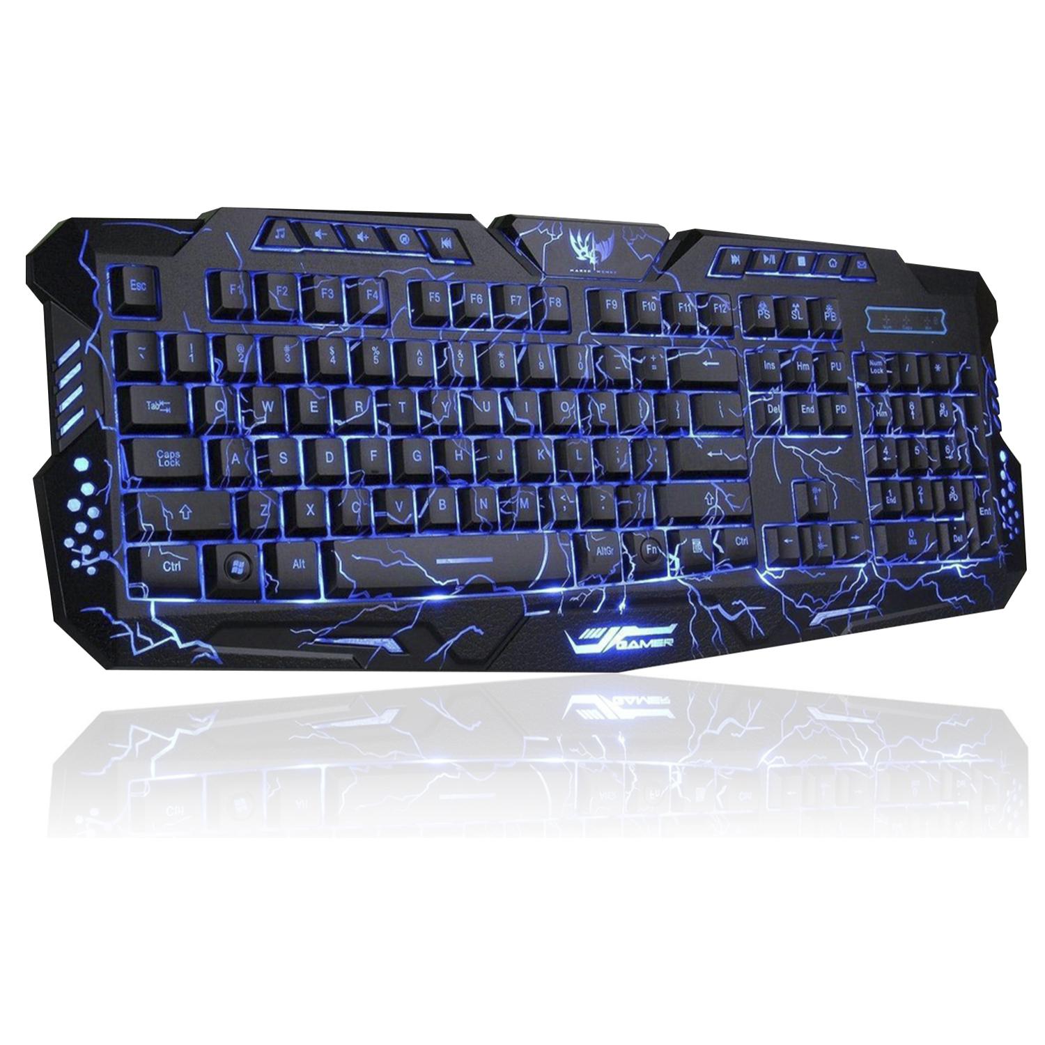 Teclado Gaming M200 con 3 colores de iluminación LED a elegir.