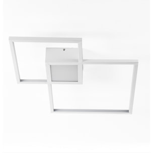 Plafonnier Tomasucci SQUARE, en acier et métal, blanc