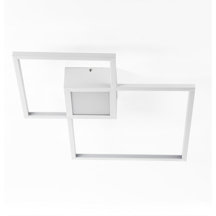Plafonnier Tomasucci SQUARE, en acier et métal, blanc