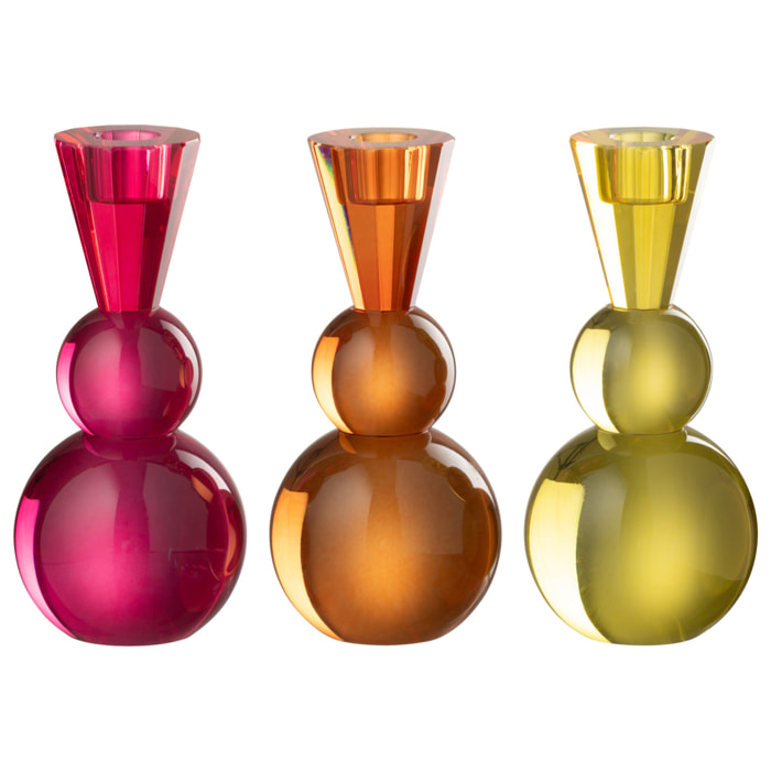 J-Line bougeoir - verre - mix - 3 pièces