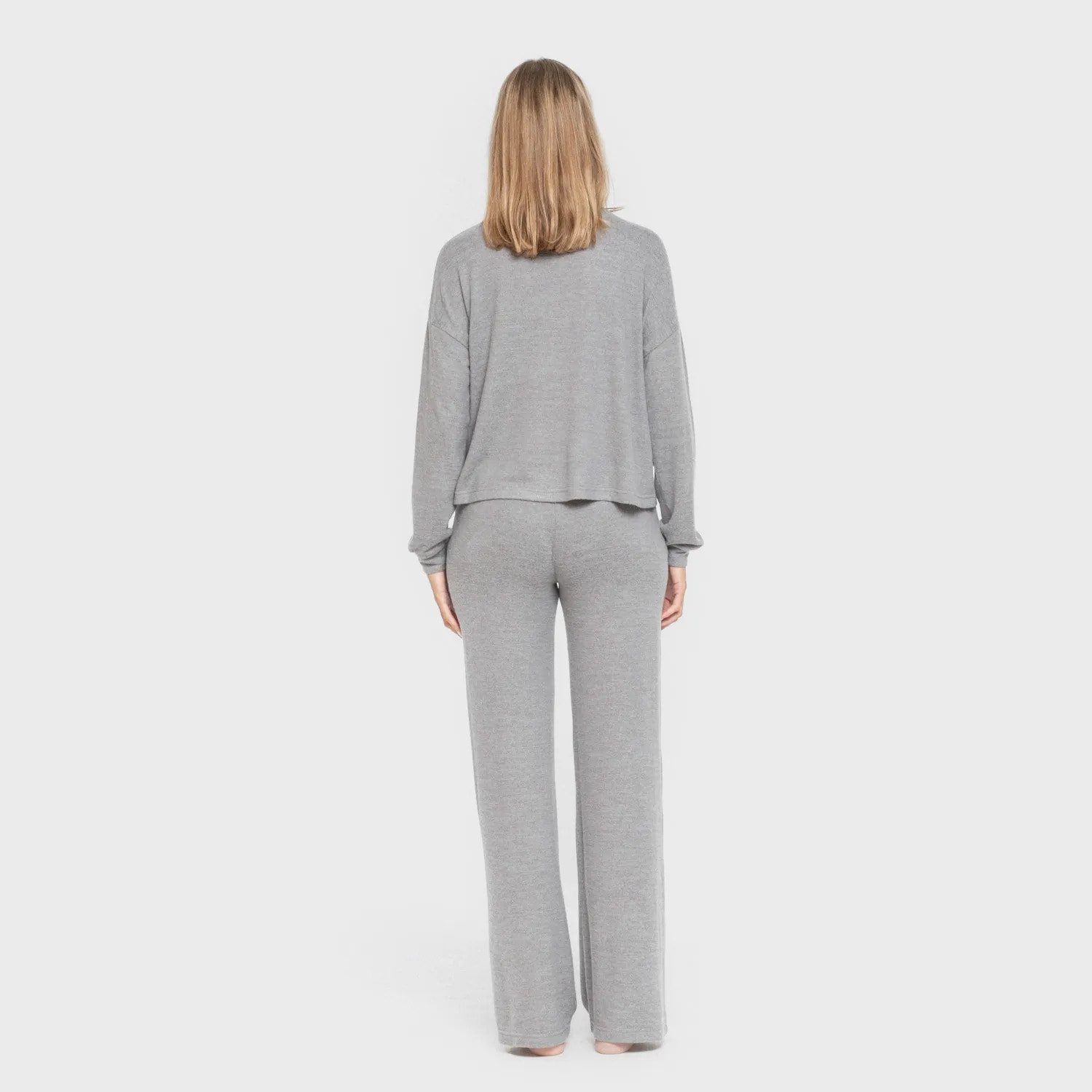 Pijama angorina liso gris mezcliyado
