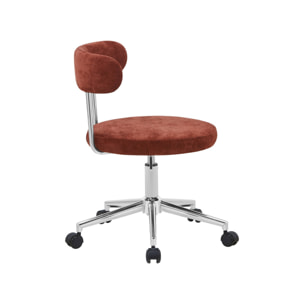 Chaise de bureau vintage à roulettes tissu ANGELA