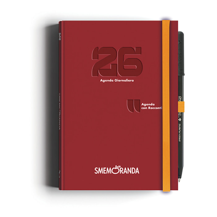 Agenda Smemoranda Racconti 2026 Giornaliera 12 mesi , B6, bordeaux