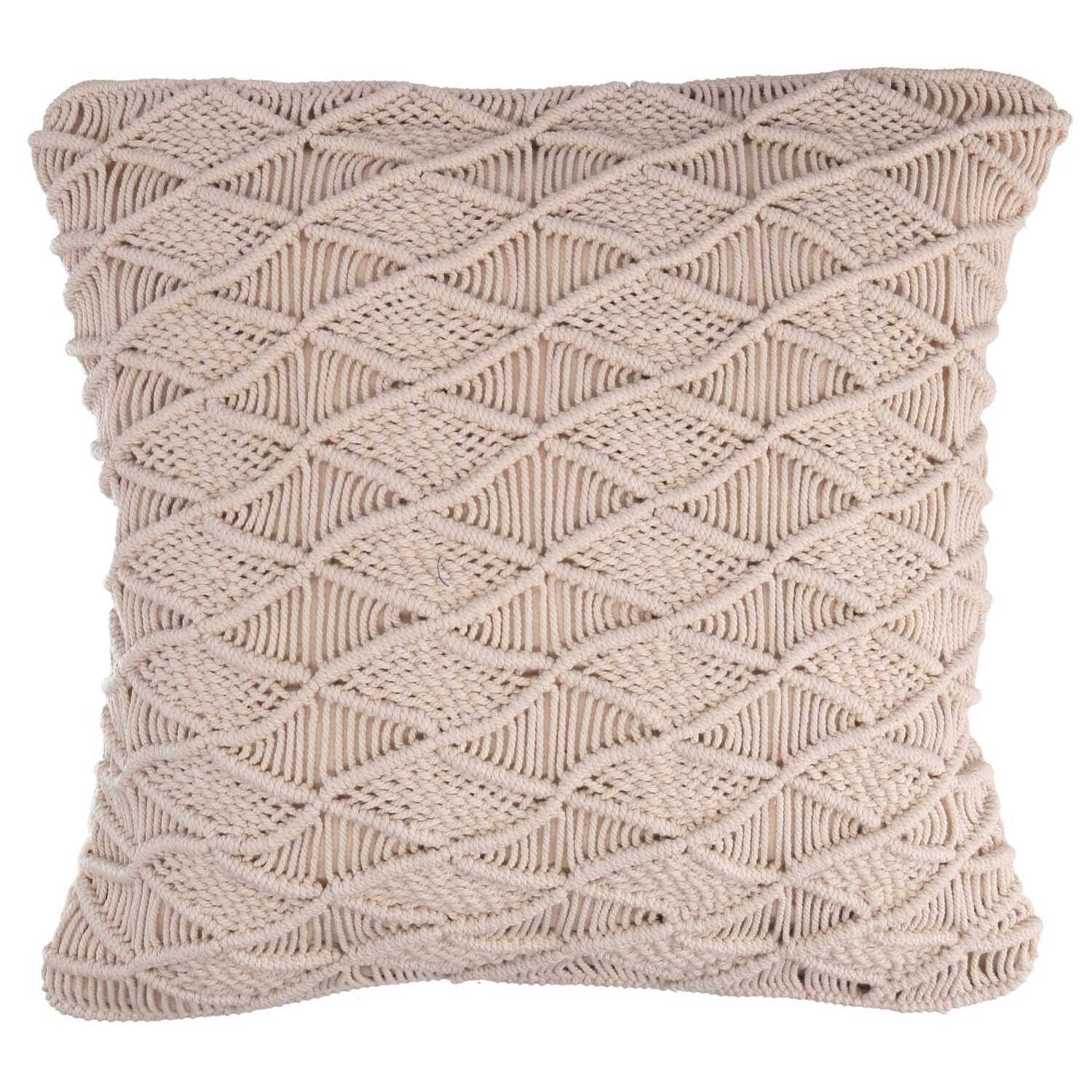 Fodera cuscino in tessuto macrame' bianco cm45x45