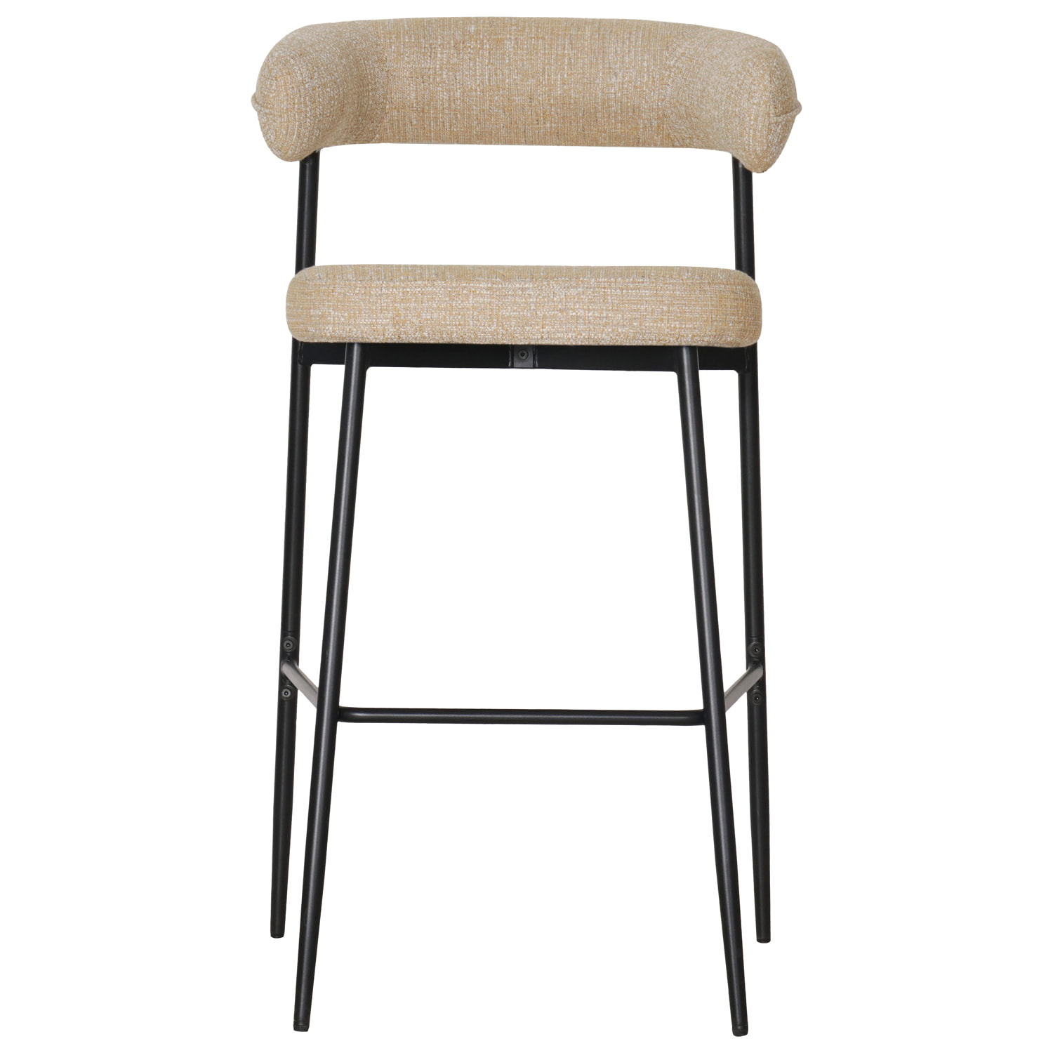 Lot de 2 tabourets de bar en tissu jaune chiné THEA