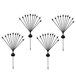 4 Torches solaires 10 boules LYRA H73cm