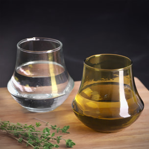 Nour - Juego de 6 vasos de cata de 28 cl en vidrio reciclado soplados a mano
