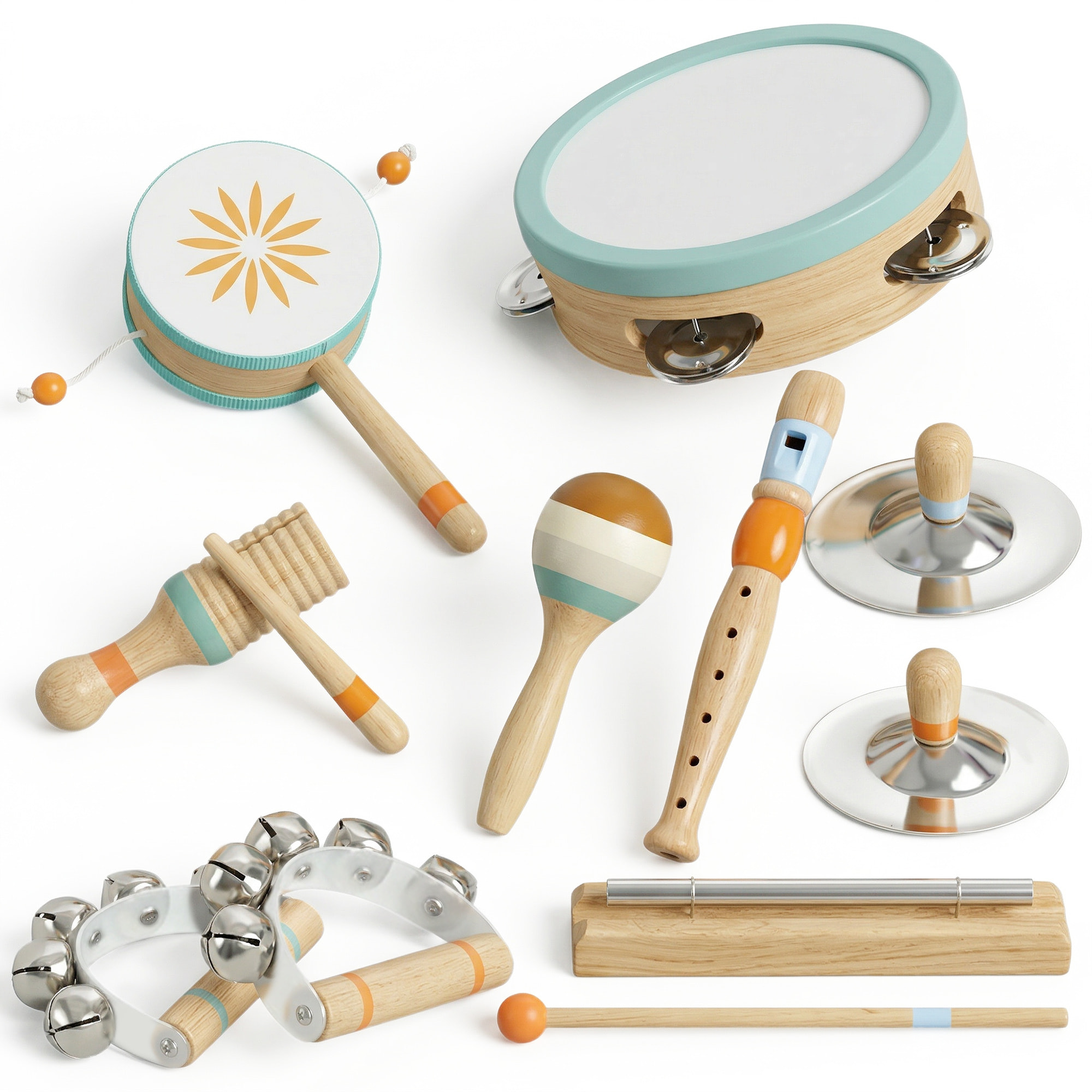 Set d'instruments de musique enfant en bois total 12 pièces