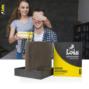 Cartera Hombre Piel Lois Elk Marron Oscuro