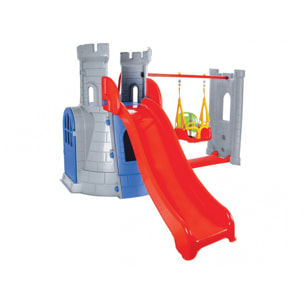 Castillo infantil de plástico con tobogán y columpio CASTLE SLIDE AND SWING SET 07 961 PILSAN