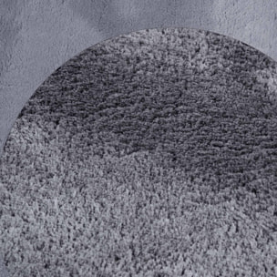 Tapis salon faux uni poils ras, tissé polyester confortable, anano