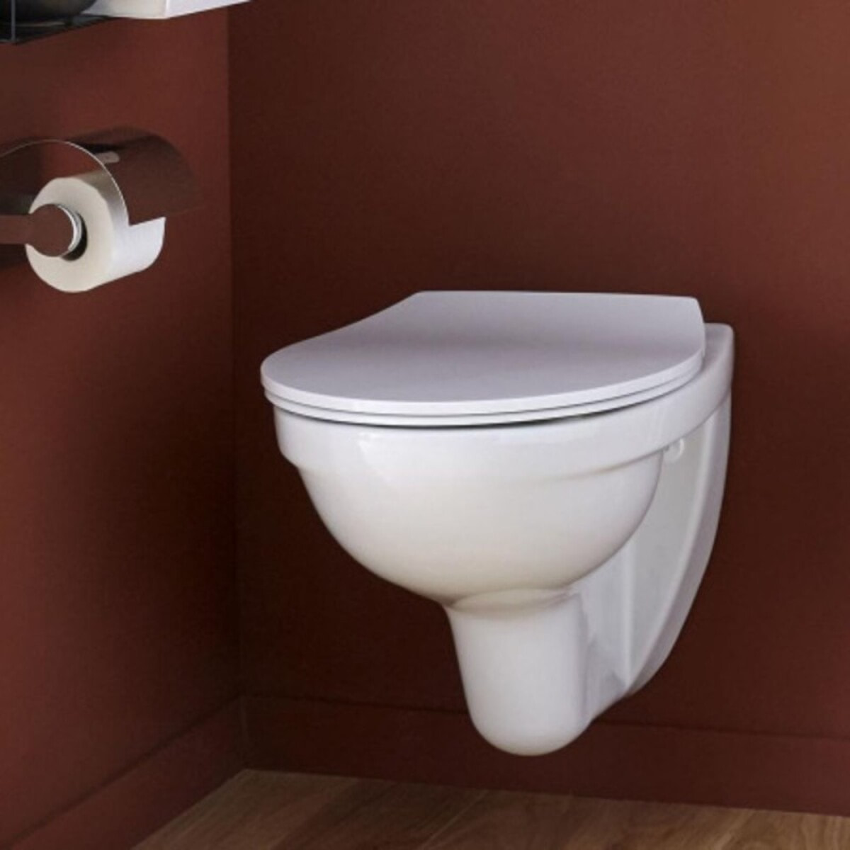 Pack WC suspendu sans bride Patio + tabouret physiologique blanc