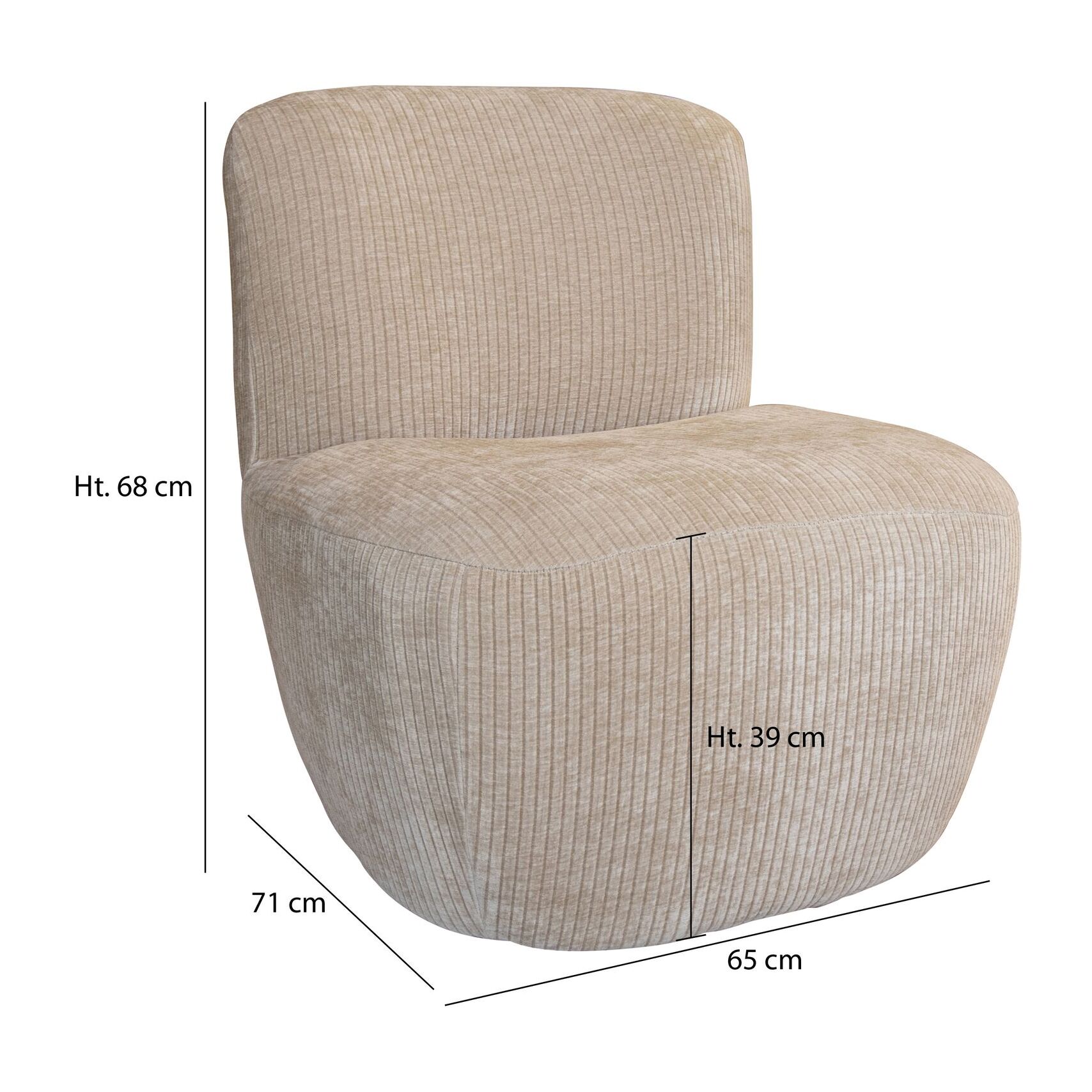 Fauteuil en tissu bouclette beige et structure en bois CÔME