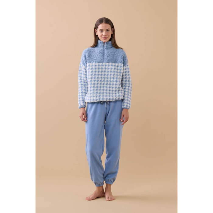 Pigiama donna pullina in eco pelliccia con zip Noidinotte