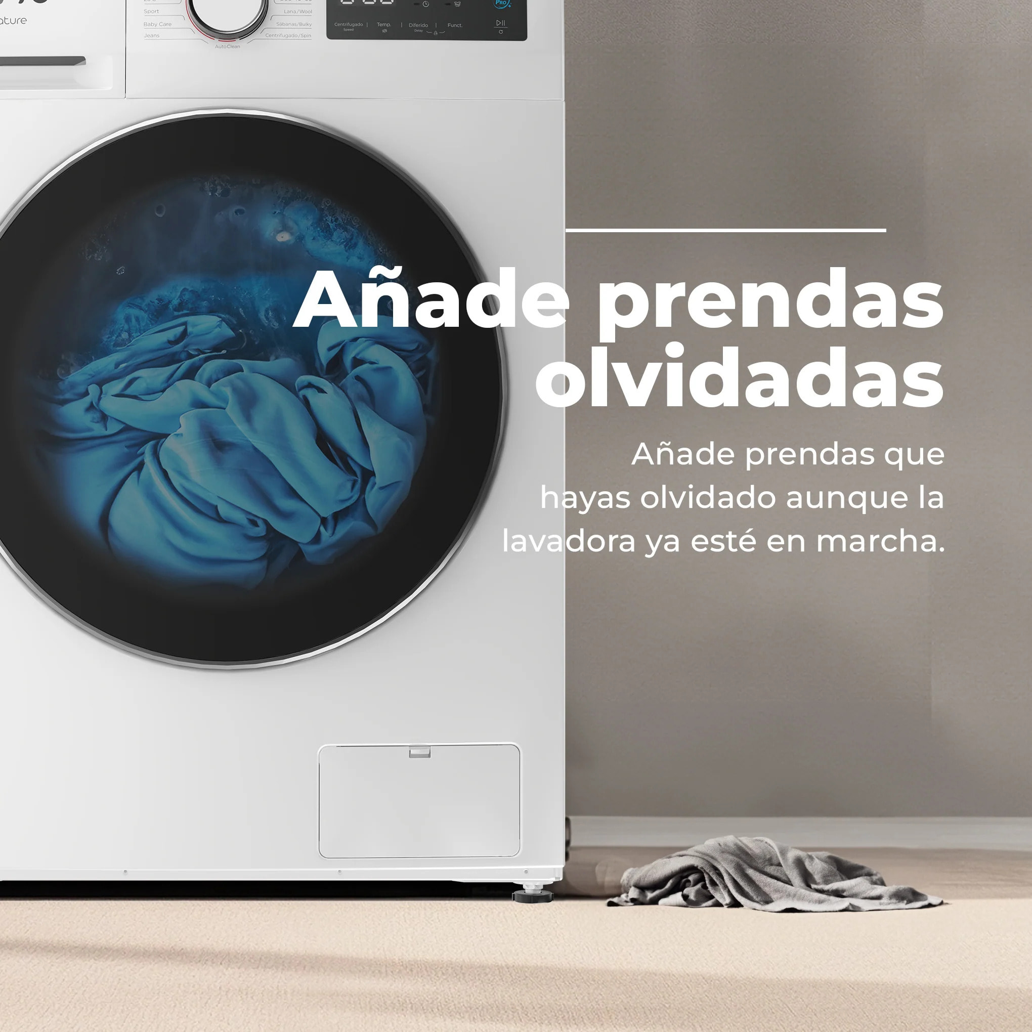 EVVO Lavadora Nature 9 9 kg, 1350 rpm, Clase A, motor inverter, tambor ePROTECT, vapor Steam Wash, 15 programas, 15’ rápido, blanco
