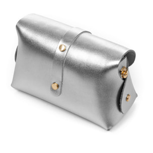 Aurora Borsa a tracolla Donna. Pelle autentica Camoscio laccato lucido.