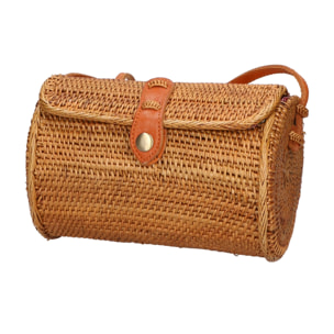 Borsa a tracolla da donna - Modello Lavinia - Rattan - 20.0 x 18.0 x 9.0 cm