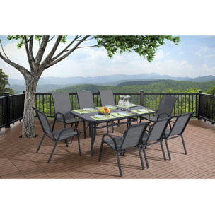 Table de jardin "Cordoba" - Phoenix - 8 places - Gris effet marbre