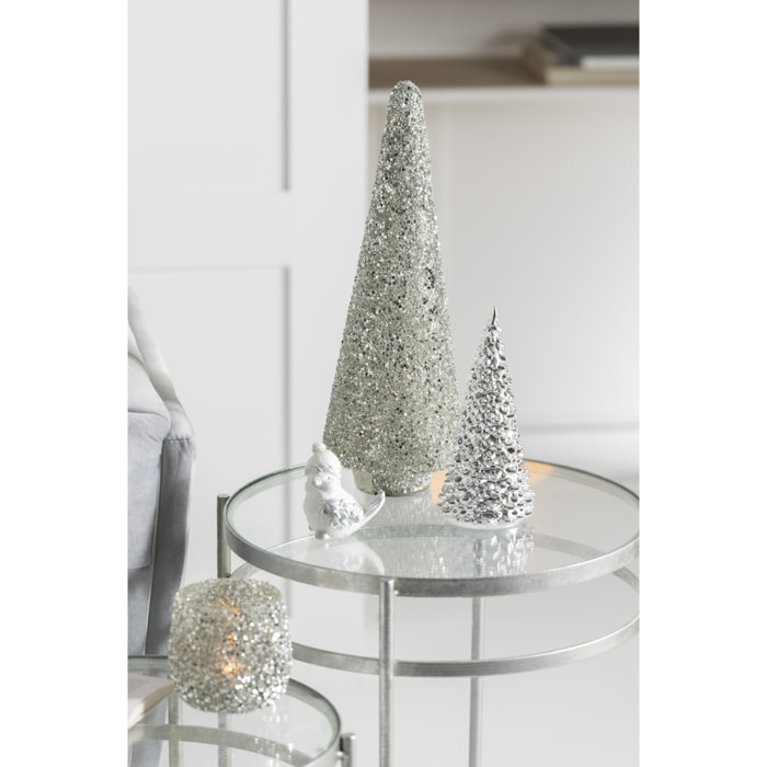 J-Line décoration Sapin De Noël Pailettes - verre - argent - large