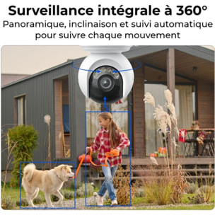 Caméra de surveillance REOLINK B660 + panneau solaire Blanc
