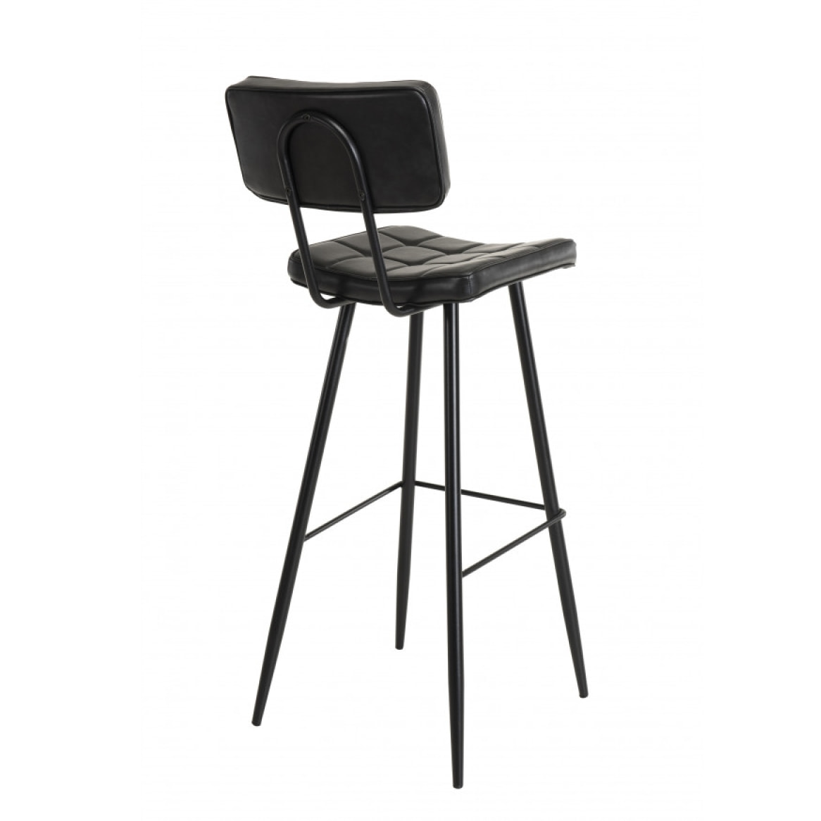 AUGUSTIN - Lot de 2 tabourets de bar James noir hauteur d'assise 80cm