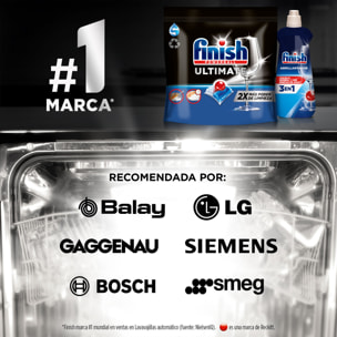 Finish Powerball Ultimate Pastillas lavavajillas | 44 cápsulas lavavajillas | Eficaz contra manchas resecas