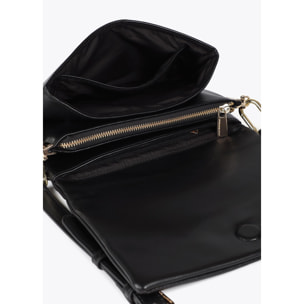 Tracolla effetto pelle con tre scomparti e patta