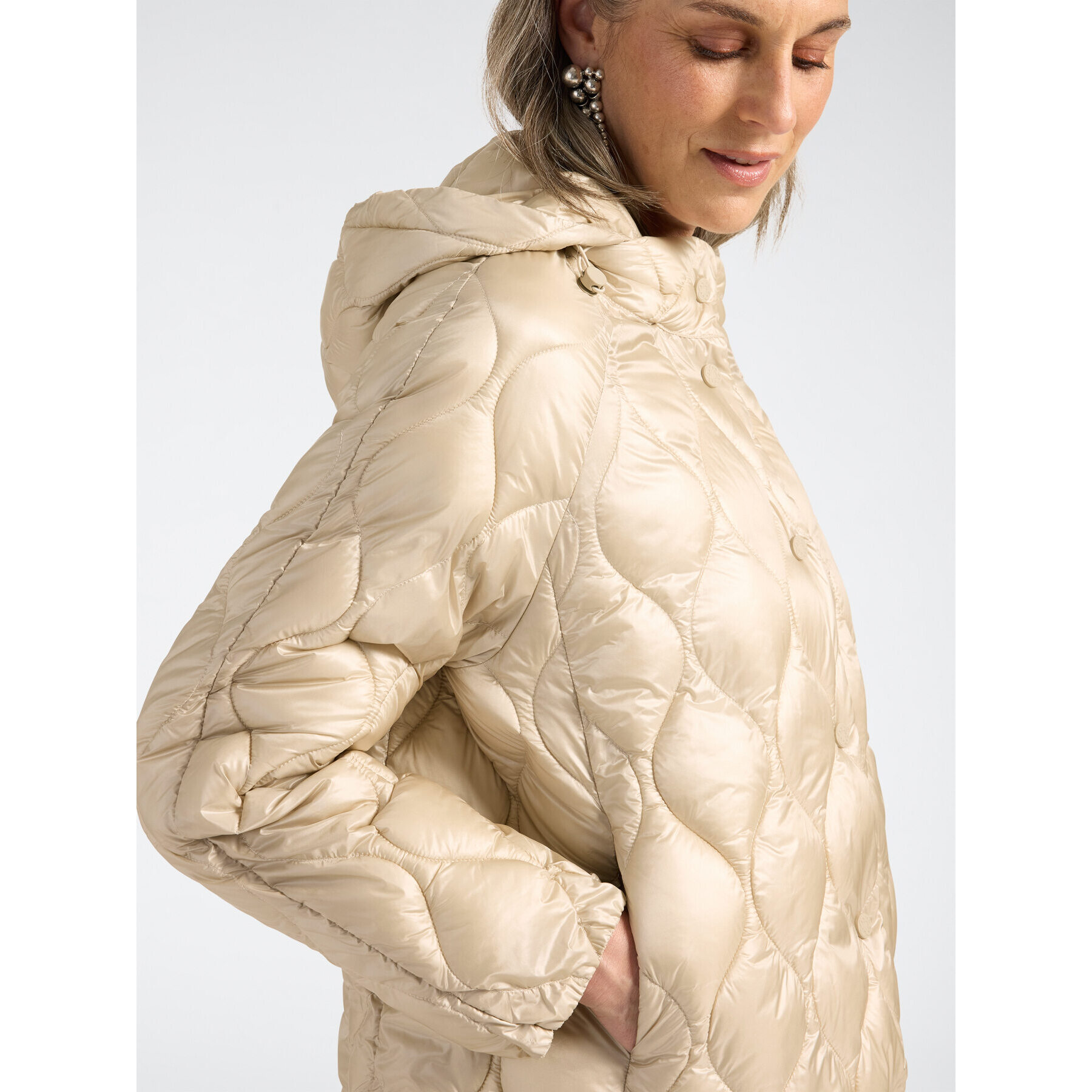 Elena Mirò - Plumífero ligero de nylon acolchado - Beige