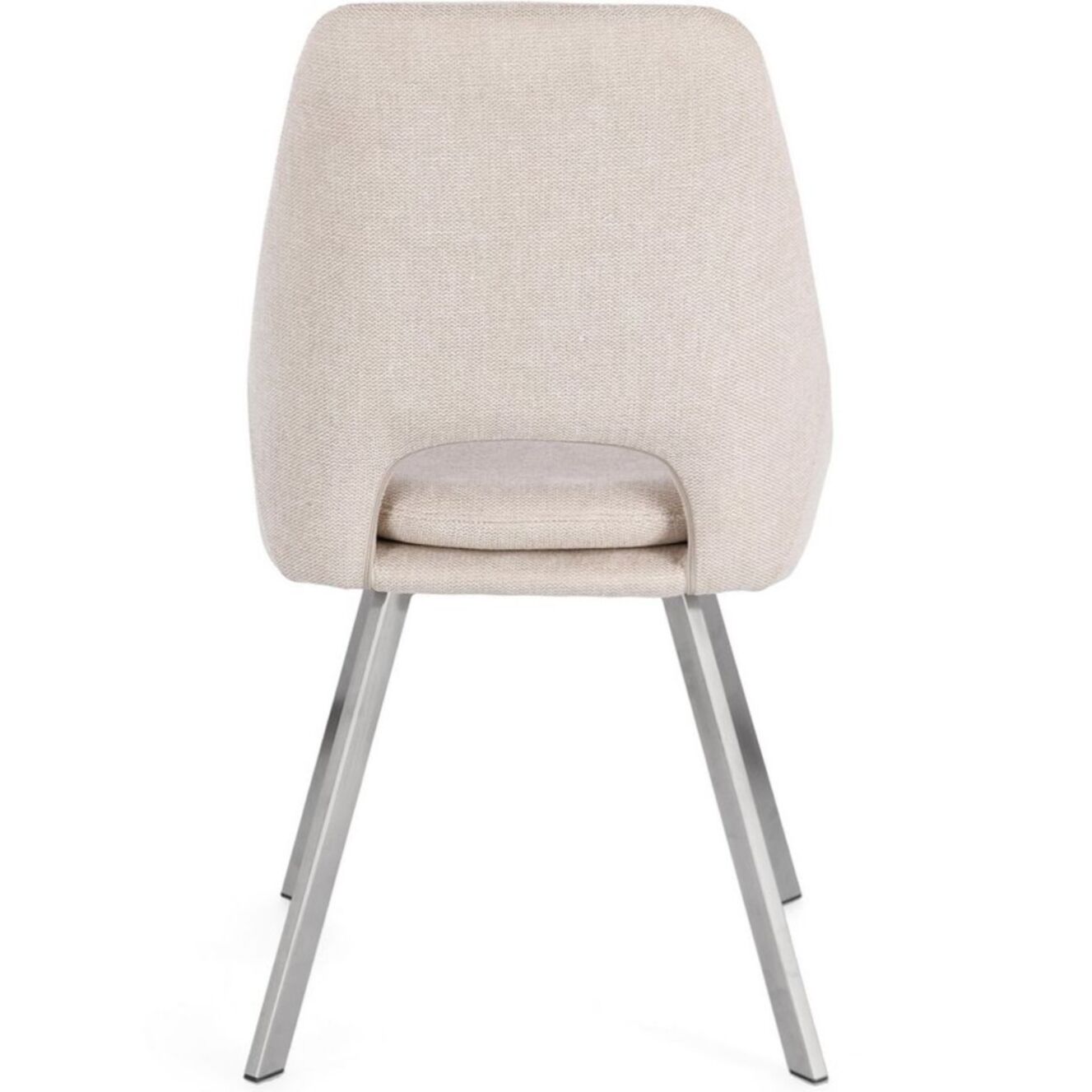 Set di sedie KASHAR in tessuto beige e gambe acciaio