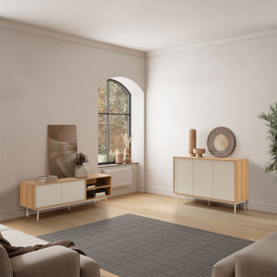 Mueble Tv Cuzco 2 puertas color Roble/Gris