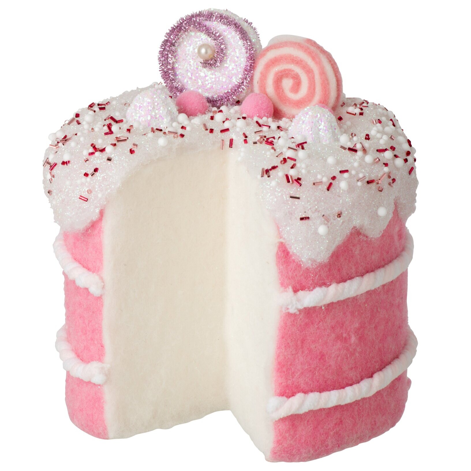 J-Line gâteau - laine - rose/blanc - large