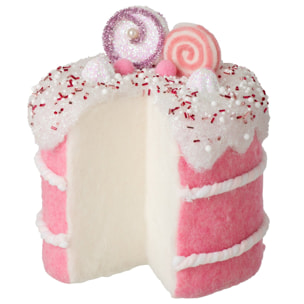 J-Line gâteau - laine - rose/blanc - large