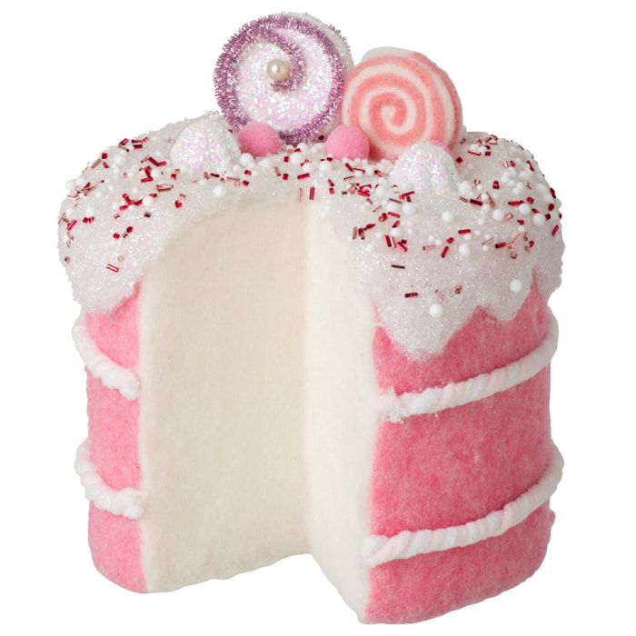 J-Line gâteau - laine - rose/blanc - large
