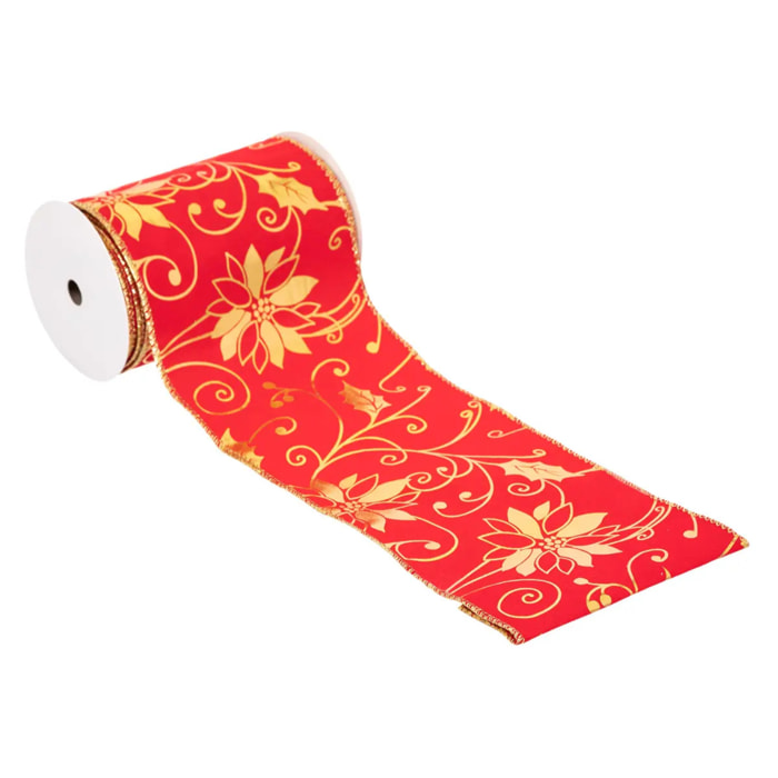 Guirlande de Noël ruban Poinsettia 12cmx5cm