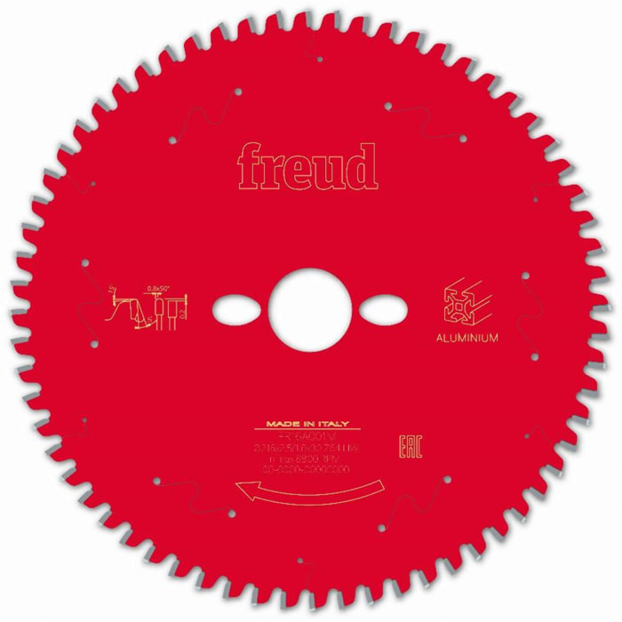 Lame pour scie circulaire portative FREUD - Ø216 2,5/1,8 AL30 Z64 TP -5° - F03FS09821 -FR16A001M