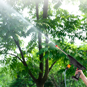 Pistola per lavaggio a pressione con batteria integrata da 12000 mAh, 3 adattatori di lavaggio diversi, potenza di 300W e 25 bar di pressione.