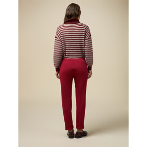 Oltre - Straight milano stitch trousers - Rojo