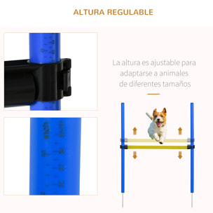 Set de Entrenamiento de Agilidad para Perros Obstáculos de Salto con Altura Ajustable Túnel para Perros y Bolsa de Transporte Azul y Amarillo