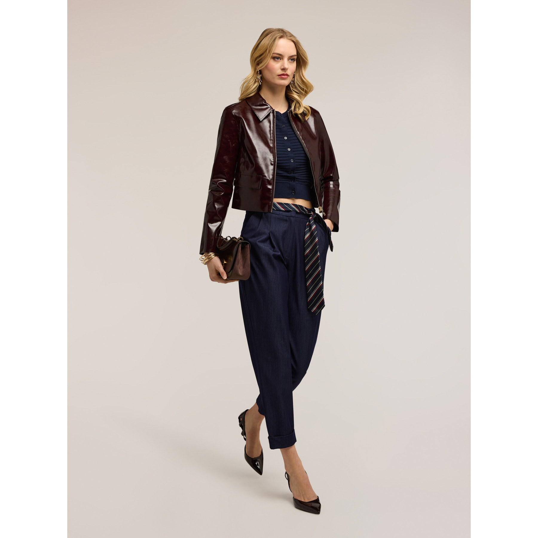 Motivi - Pantaloni carota in chambray - Blu