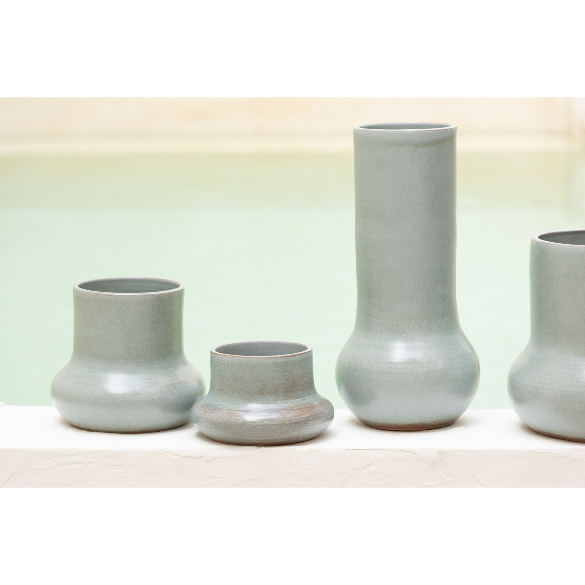 J-Line vase Organique - céramique - bleu/gris - 40 cm de hauteur