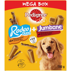 PEDIGREE Mega Box Récompenses Rodeo Duos & Jumbone Friandises pour chien 5x780g